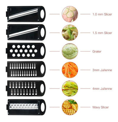 Cortador Verduras Mandoline 6 En 1 Rallador Rebanador