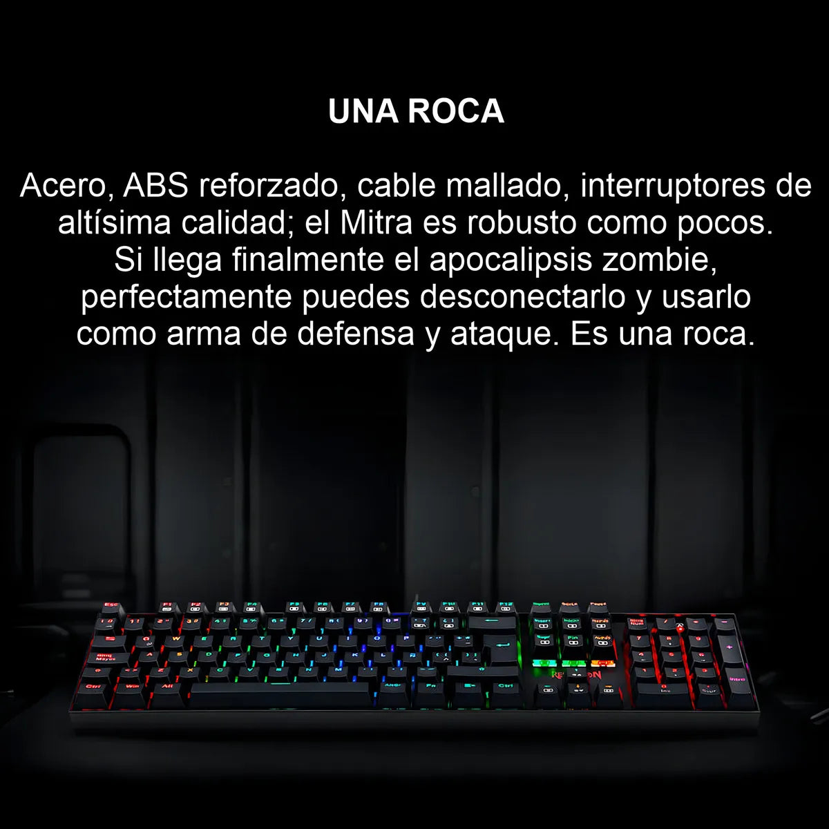 Teclado Gamer Redragon Mitra K551 Spanish Red Switch Black Teclado Negro Idioma Español España