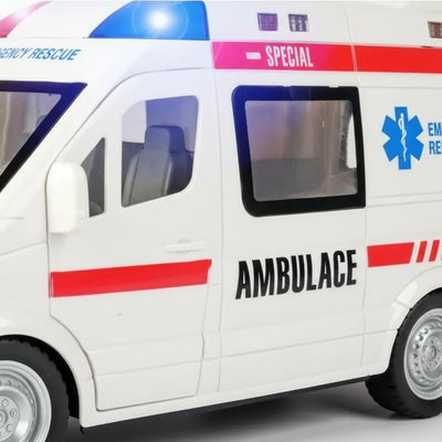 Ambulancia A Control Remoto Con Luces Y Sonidos Blanco