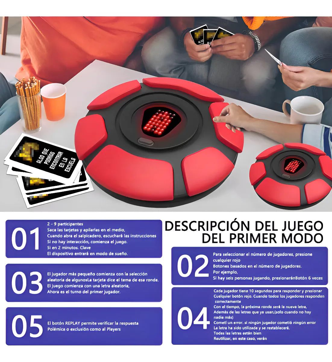 Juego De Mesa Basta Versión 2.0 Viral Interactivo Tablero Electrónica En Español, Para Pensar Rápida, Juego De Palabras De Ritmo Rápido, Juego Familiares, Fiestas Y Entretenimiento