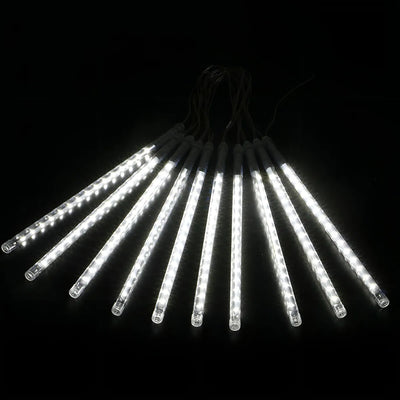 Serie Navideña Led 8 Tubos 50cm Meteoro 160 Luces Blanco