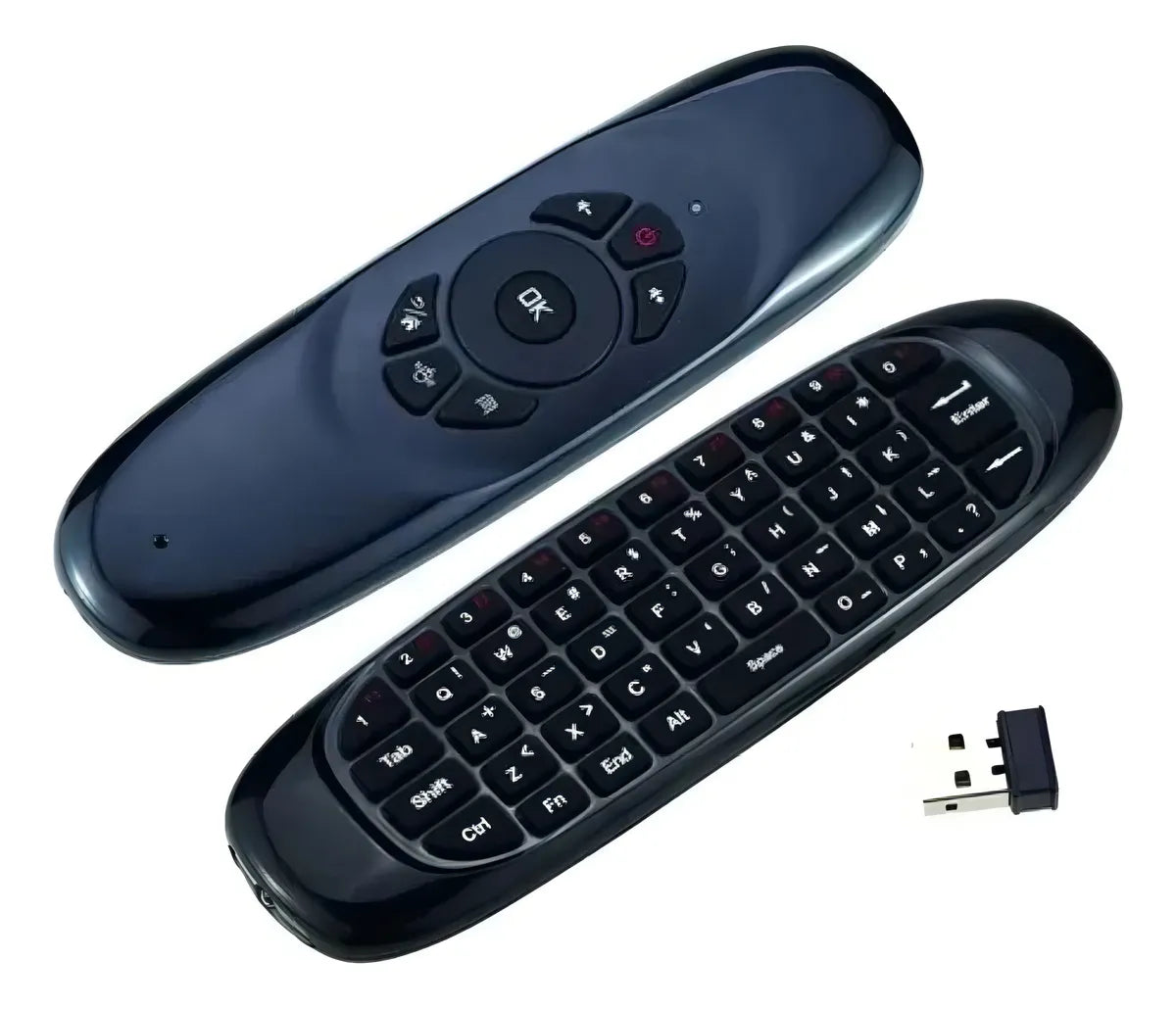 Control Remoto Air Mouse Smart Tv Bluetooth Inalámbrico Mouse Negro Teclado Negro