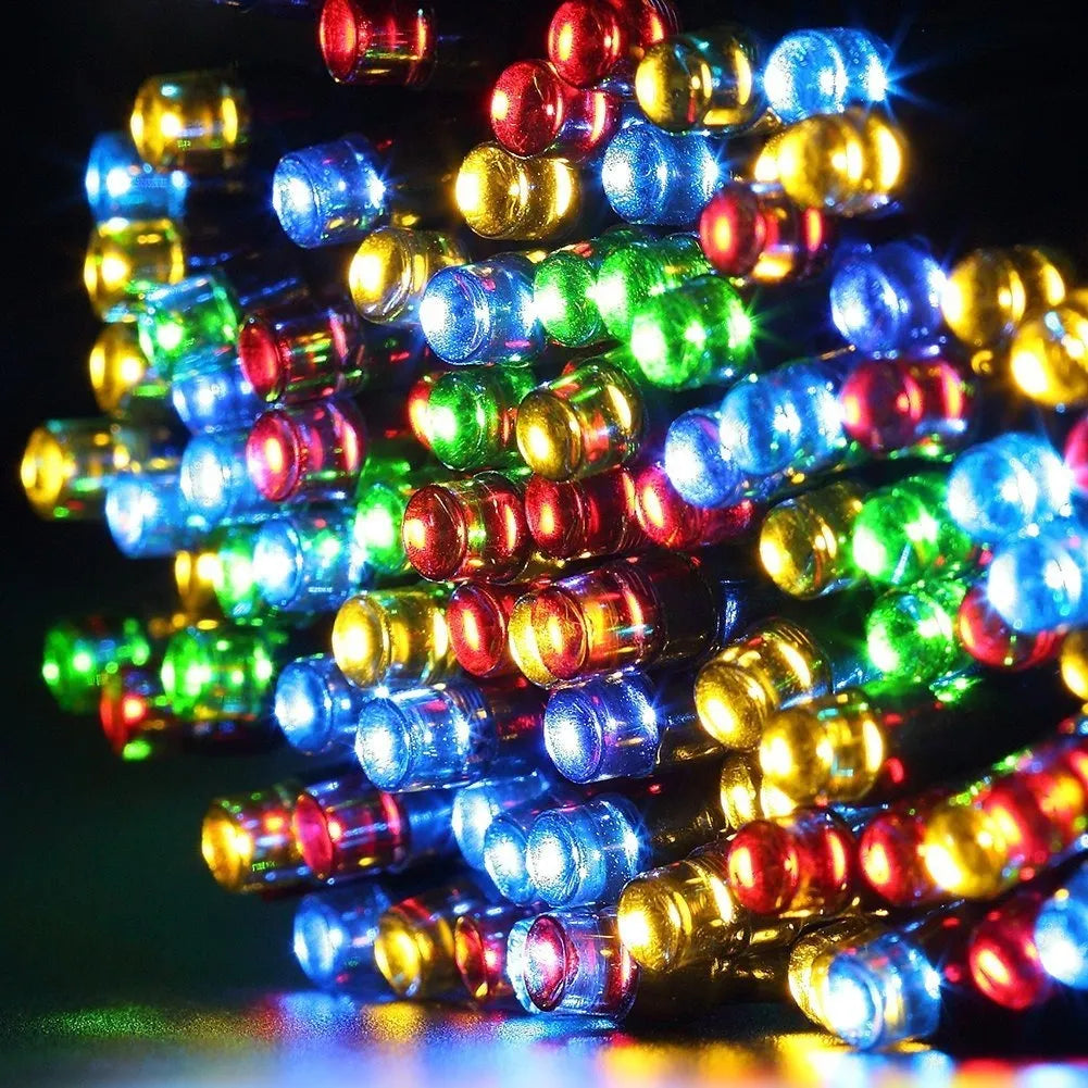 Extensión 200 Luces Navideñas Led Solar Qedertek 72 Pies