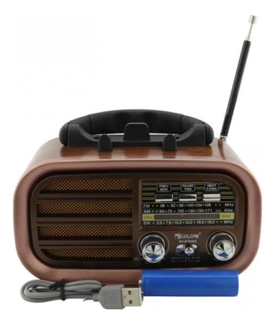 Parlante Radio Retro Vintage Bluetooth Mp3 Fm Am Panel Solar