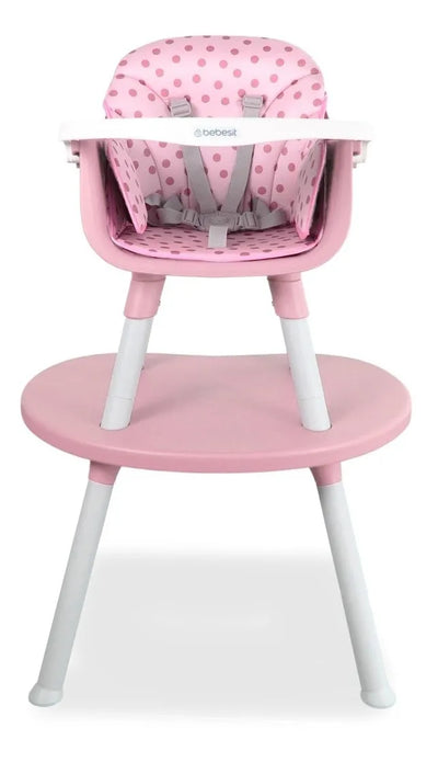 Silla Comedor Bebe 2 En 1 BEBESIT Comedor Escritorio con alcolchado Color Rosado