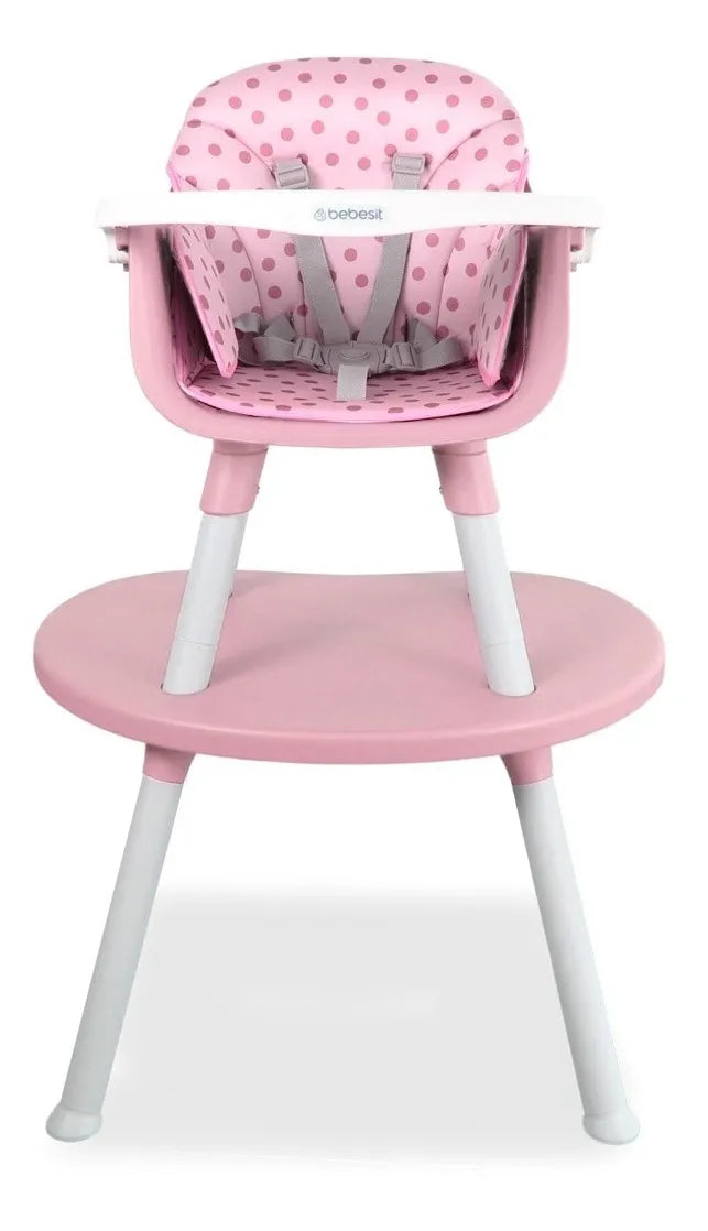 Silla Comedor Bebe 2 En 1 BEBESIT Comedor Escritorio con alcolchado Color Rosado