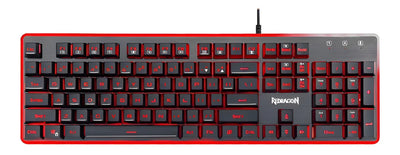 Teclado Redragon Dyaus QWERTY Membrana español latinoamérica color negro con luz de 7 colores