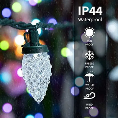 C9 Guirnalda De Luces Led Navideñas, 50 Led, 33 Pies, Luces