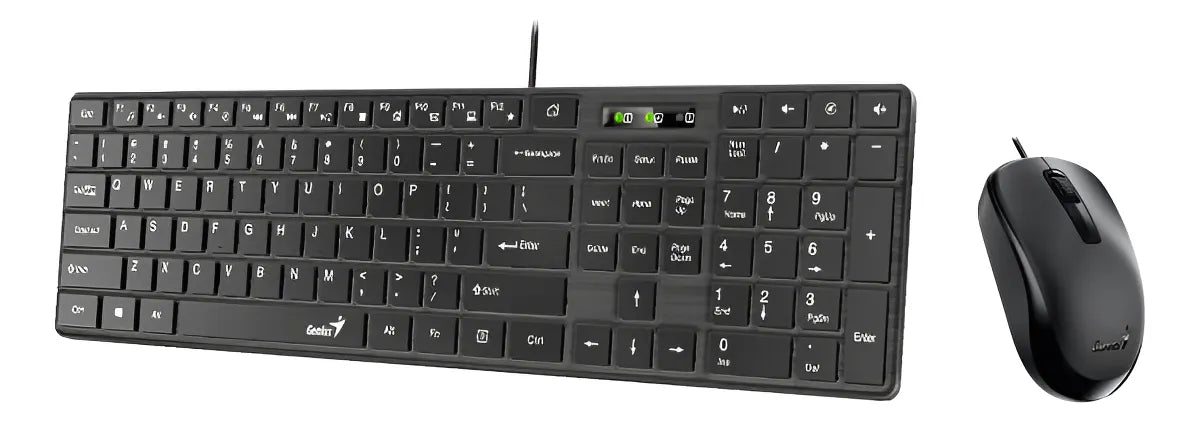 Combo Mouse y teclado Ultradelgado Genius Slimstar C126 Conexion Usb Negro, en español