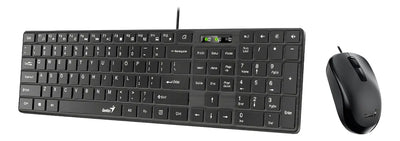 Combo Mouse y teclado Ultradelgado Genius Slimstar C126 Conexion Usb Negro, en español