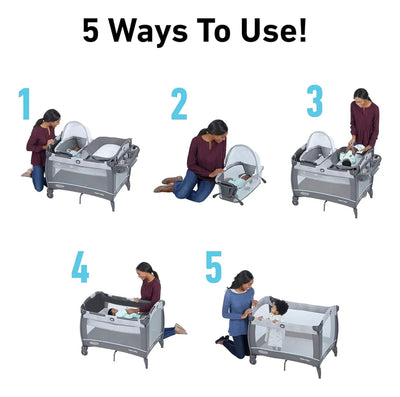 Graco Corralito Pack N Play Close2baby Derby Con Moisés Y Ca