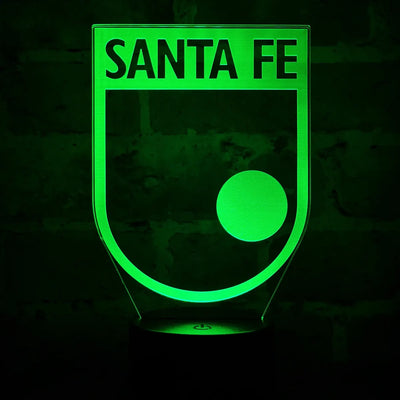 Lámpara De Noche Led Santa Fe Holograma Decoración Regalo Negro