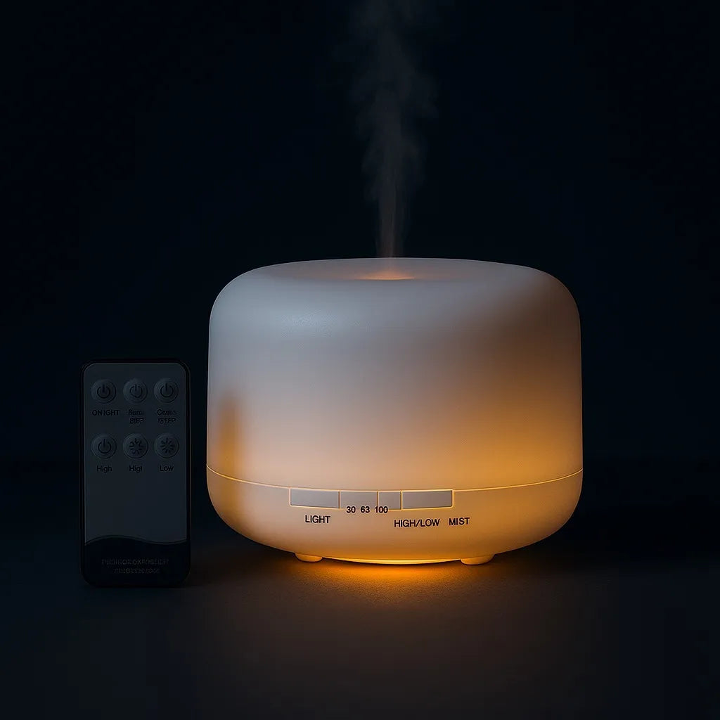 Humidificador Difusor Ultrasonico Led + Esencia + Control - Blanco