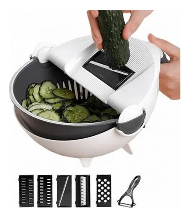Cortador Picador Rallador De Verduras Con Cesta Giratoria