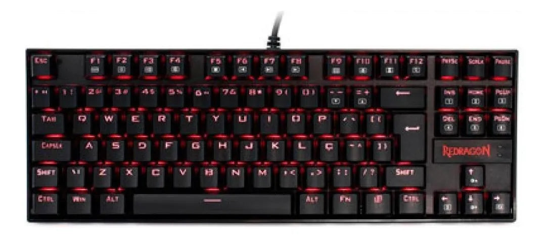 Teclado Redragon Kumara QWERTY Outemu Blue español latinoamérica color negro con luz RGB