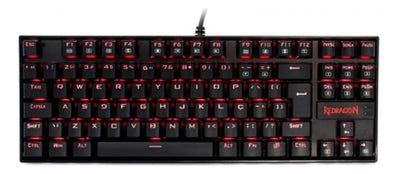Teclado Redragon Kumara QWERTY Outemu Blue español latinoamérica color negro con luz RGB
