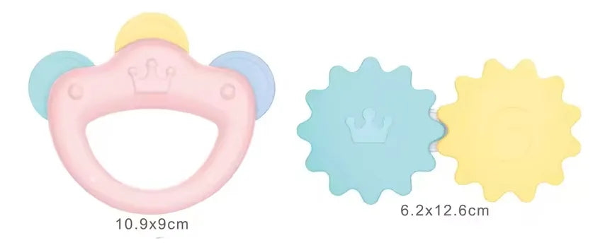 Set Sonajeros Mordedores Huanger Bebé 6-12 Meses Plástico Silicona