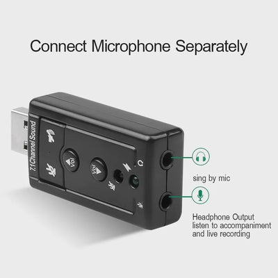 Tarjeta De Sonido Externa Usb Audio 7.1 Adaptador Audio