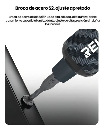 Destornillador Electrico Relife E1 12 Puntas Celulares Color Negro