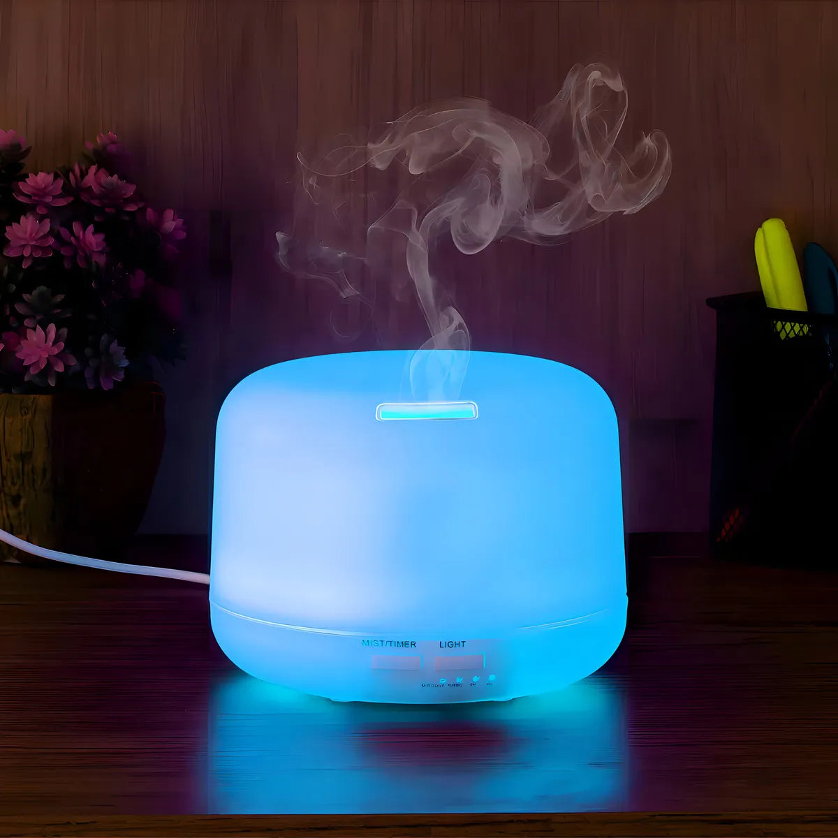 Humidificador Difusor 500 ml ultrassônica Residencial Ultrassônico 500ml con voltaje de blanco
