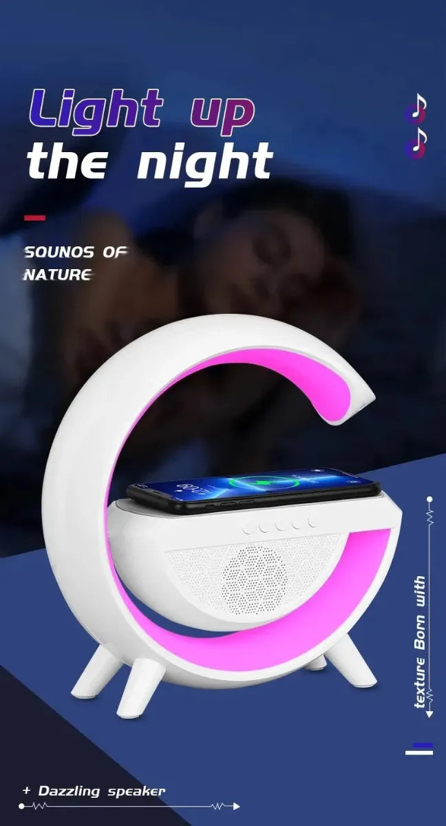 Bocina Bluetooth Altavoz Cargador Inalámbrico Led Rgb