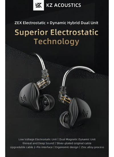Auriculares con micrófono Kz Zex, color oro rosa