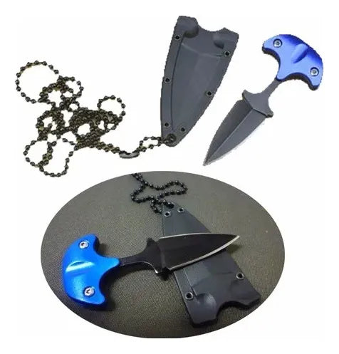 Cuchillo Tactico De Puño Mini Pua Para Camping Airsoft Caza Negro