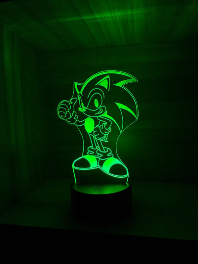 Lámpara De Noche Led Sonic Holograma Decoración Regalo Negro