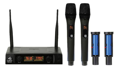 Microno Profesional Inalambrico Doble Uhf Recargable 30ch Color Negro