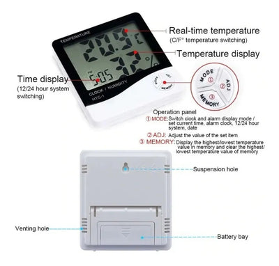Termohigrometro Digital Medidor De Humedad Y Temparatura
