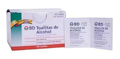 Toallitas Alcohol Swab Pañitos Para Desinfeccion B.d.® X 100