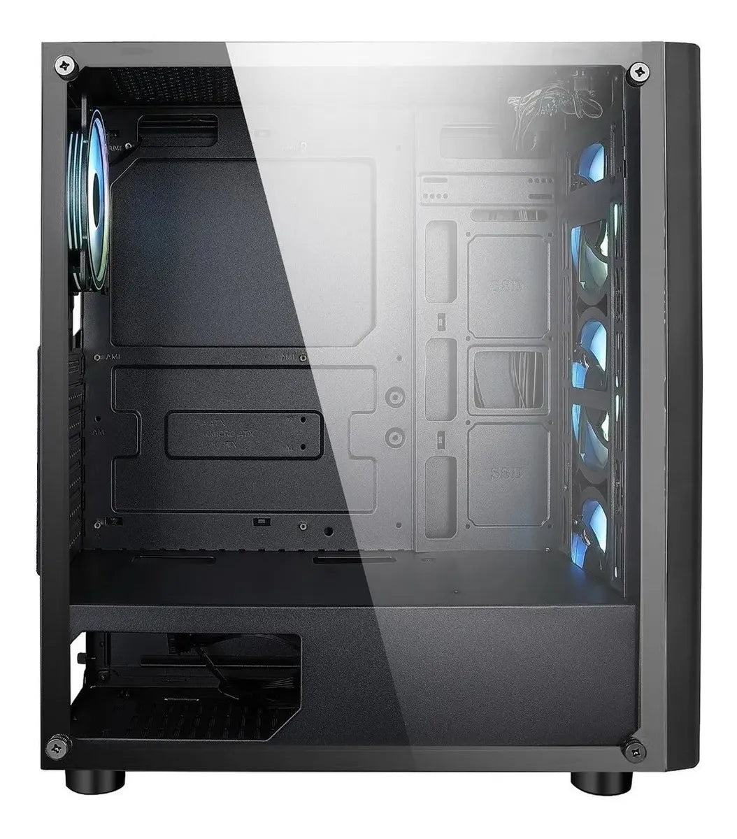 Chasis Gabinete Iceberg Crystal G9 Atx X4 Fans Incluidos Negro