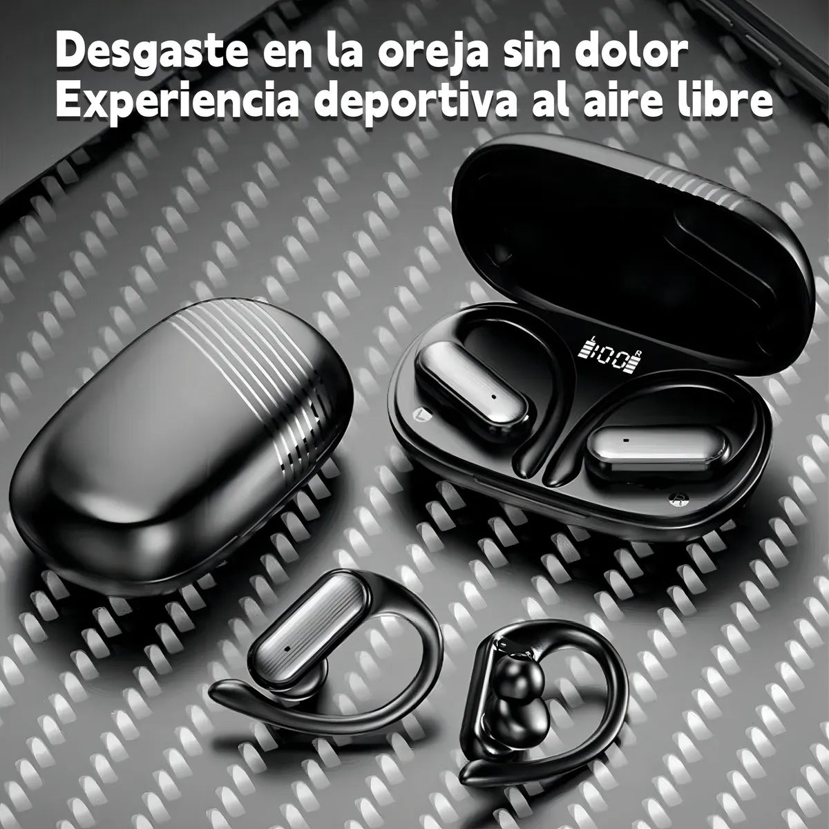 Auricular in-ear gamer inalámbrico A520 negro con luz LED