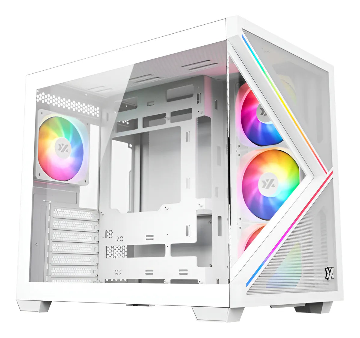 Chasis Gamer Xyz Qubex White | Argb | Atx | 4 Fans | Type C Blanco