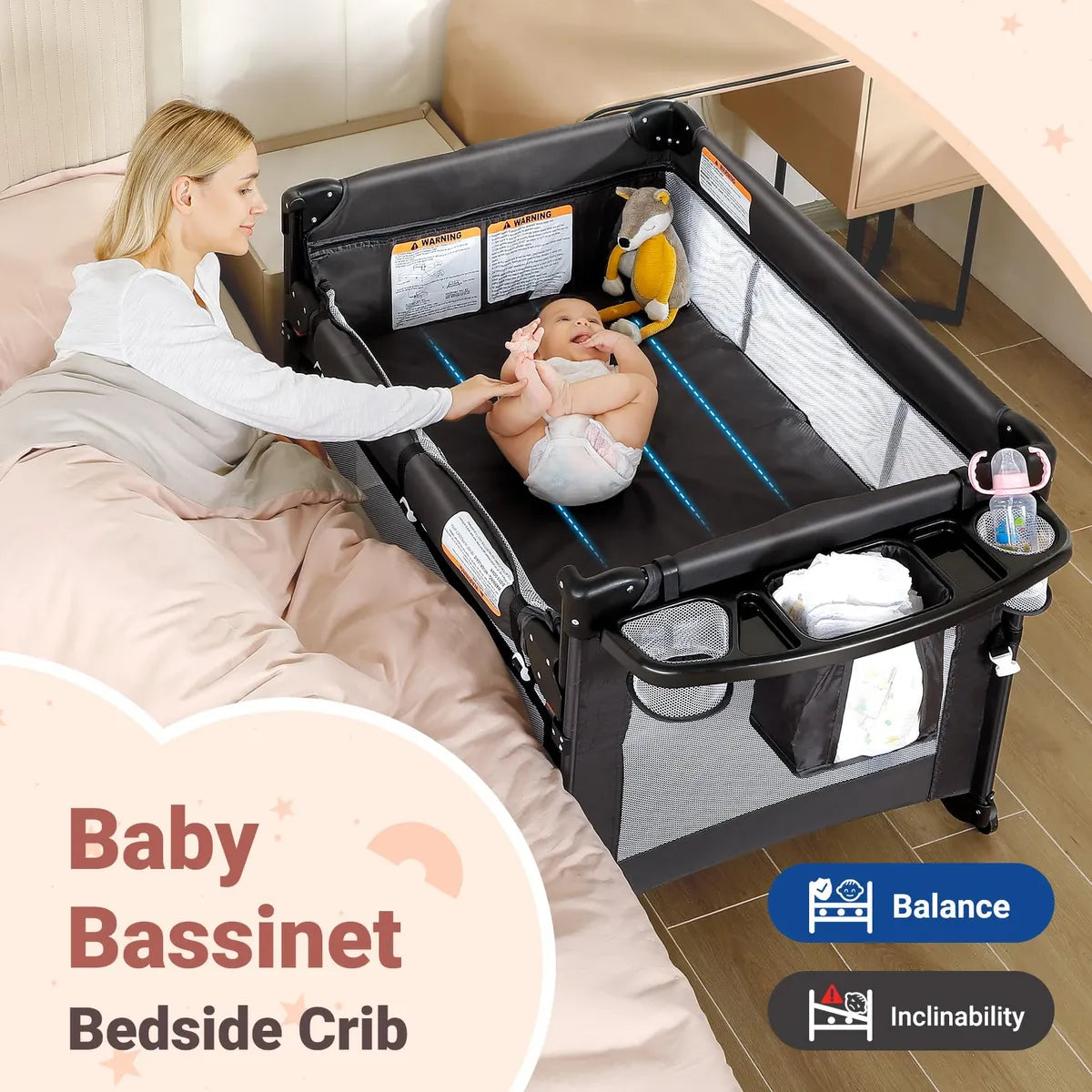Elemara Moises Ajustable 5 En 1 Para Bebe, Configuracion En