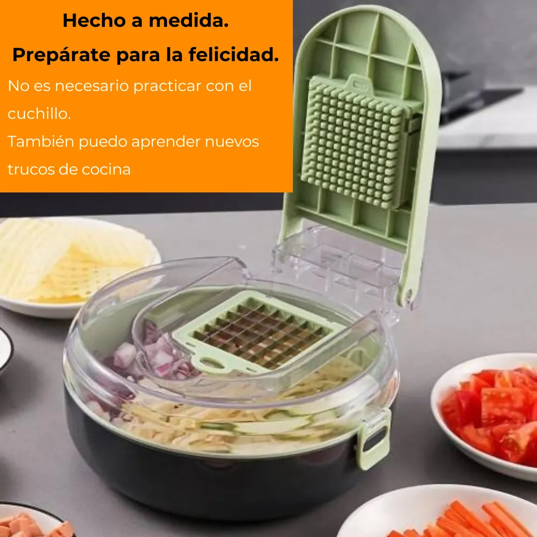 Picador Verduras Rallador Multifuncional Mandolina Cortador Verde Claro