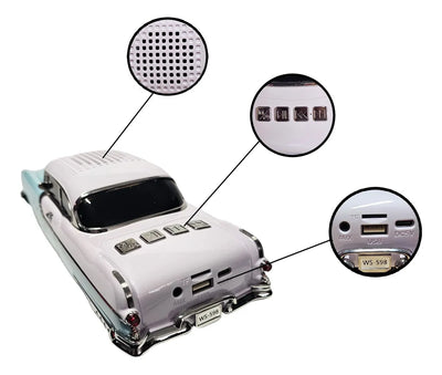 Radio Parlante Carro Ws-598 Bluetooth Fm Usb Y Manos Libres Celeste