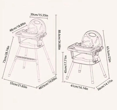 Silla Comedor Para Bebe Portátil Niños Color Niñ@s Gris