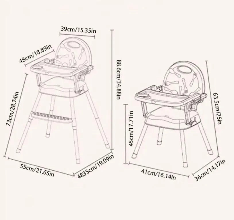 Silla Comedor Para Bebe Portátil Niños Color Niñ@s Gris