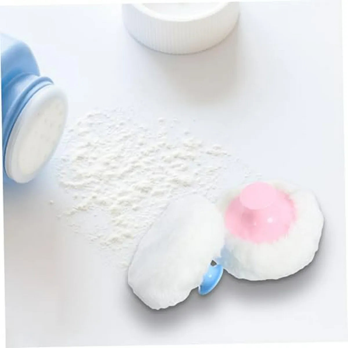 Kit De 4 Pufs De Maquillaje Y Talco Para Bebés Con Soporte D