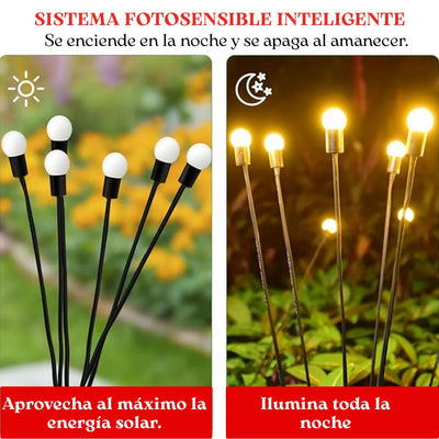 Luces Navidad Exterior Luces Luciérnagas Led Jardín 2 Piezas Amarillo