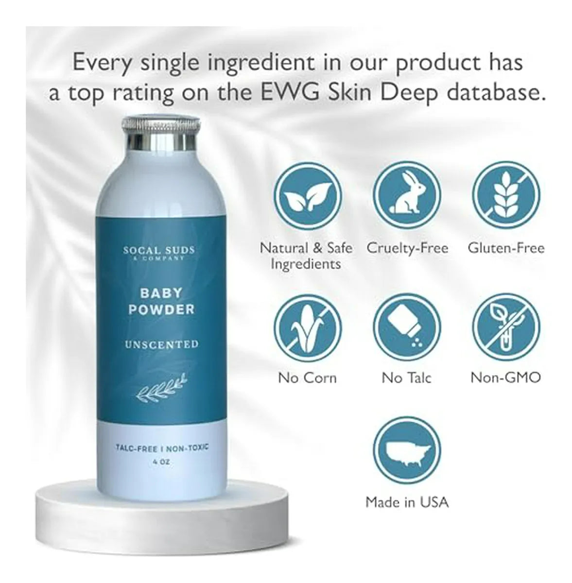 Polvo De Bebé Natural Sin Talco - Fórmula Suave Con Arrowroo