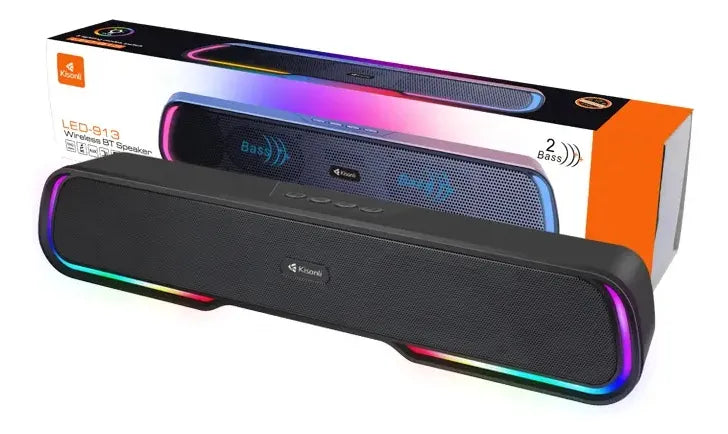 Bocina Bluetooth Altavoz Speaker Rgb Para Interior Y Fiesta Color Negro
