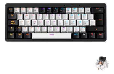Teclado Gamer Mecánico Zifriend Ag61 Español Black Switches Retroiluminado Rainbow 62 Teclas 60% Compacto Interruptores Intercambiables En Caliente Hot Swap
