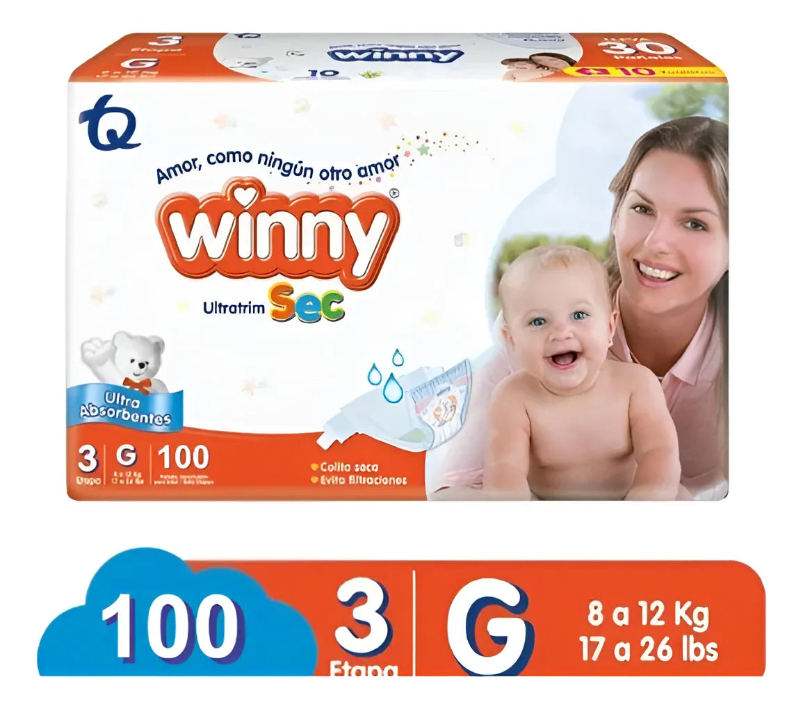 Pañales Winny Etapa 3 X100 Grande (g)
