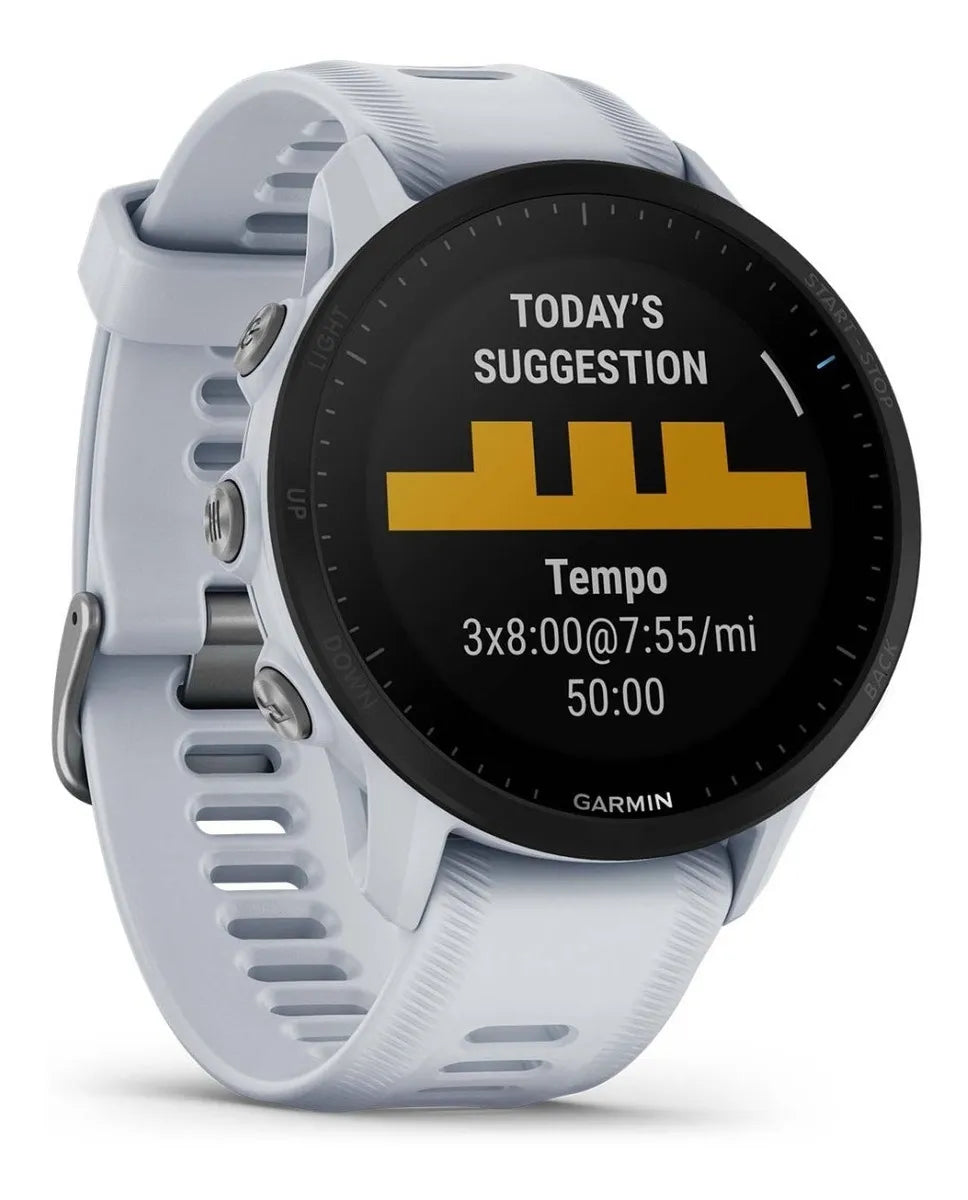 Reloj Garmin Gps Forerunner 955 Triatlón Blanco Color Del Bisel Negro