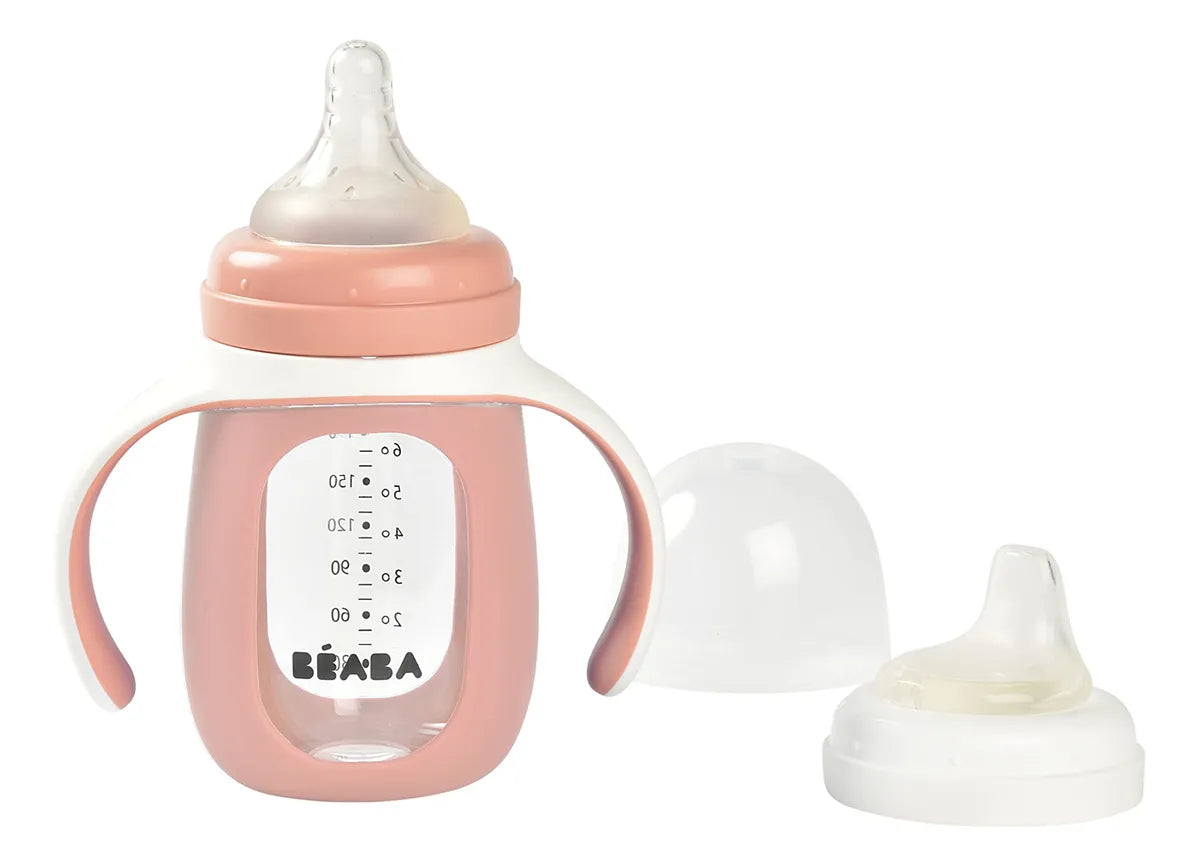 Beaba Vaso De Vidrio 2 En 1 Para Entrenamiento De Biberon A