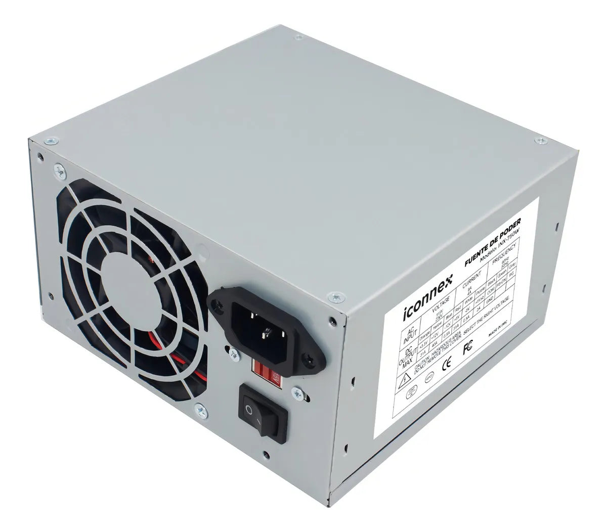 Fuente De Poder Iconnex Atx 750w Alimentación Para Pc 24 Pin