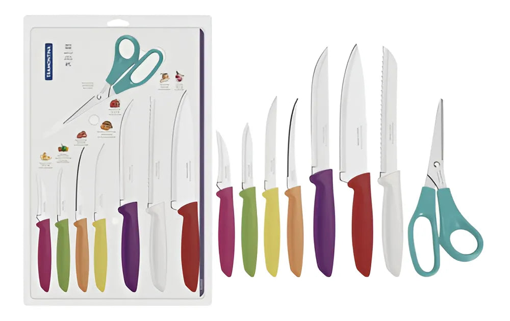Cuchillo de cocina cocina Tramontina Plenus 23498917 multicolor pack x 8 unidades
