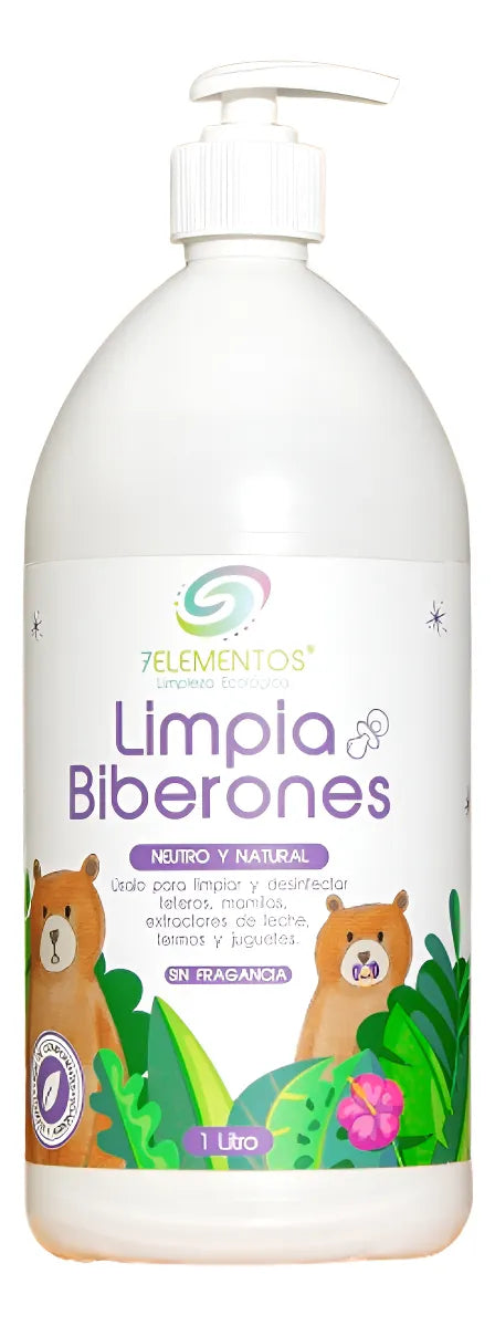 Jabón Liquido Limpia Biberones Natural 1 Litro 7 Elementos